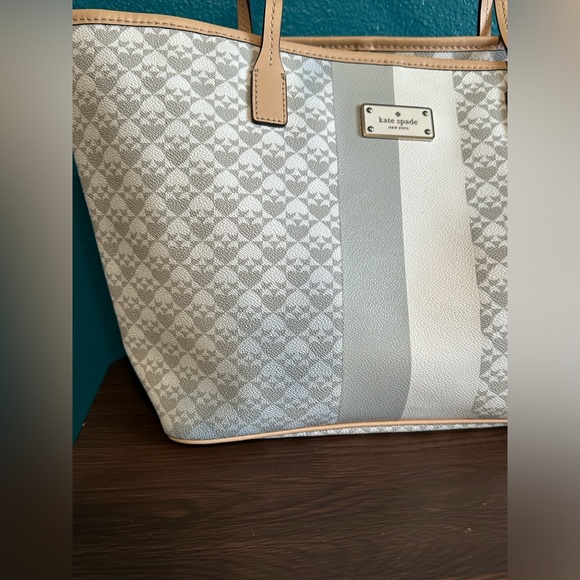 Kate Spade NY Margarita Tote Bag Gray & White Logo - Picture 3 of 16